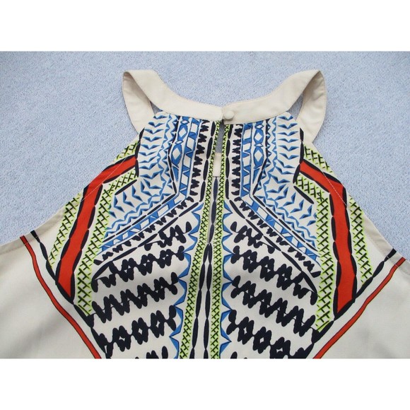 Venus Halter Mini Dress Women’s Small Cream Multicolored Geometric Sleeveless - Picture 13 of 16